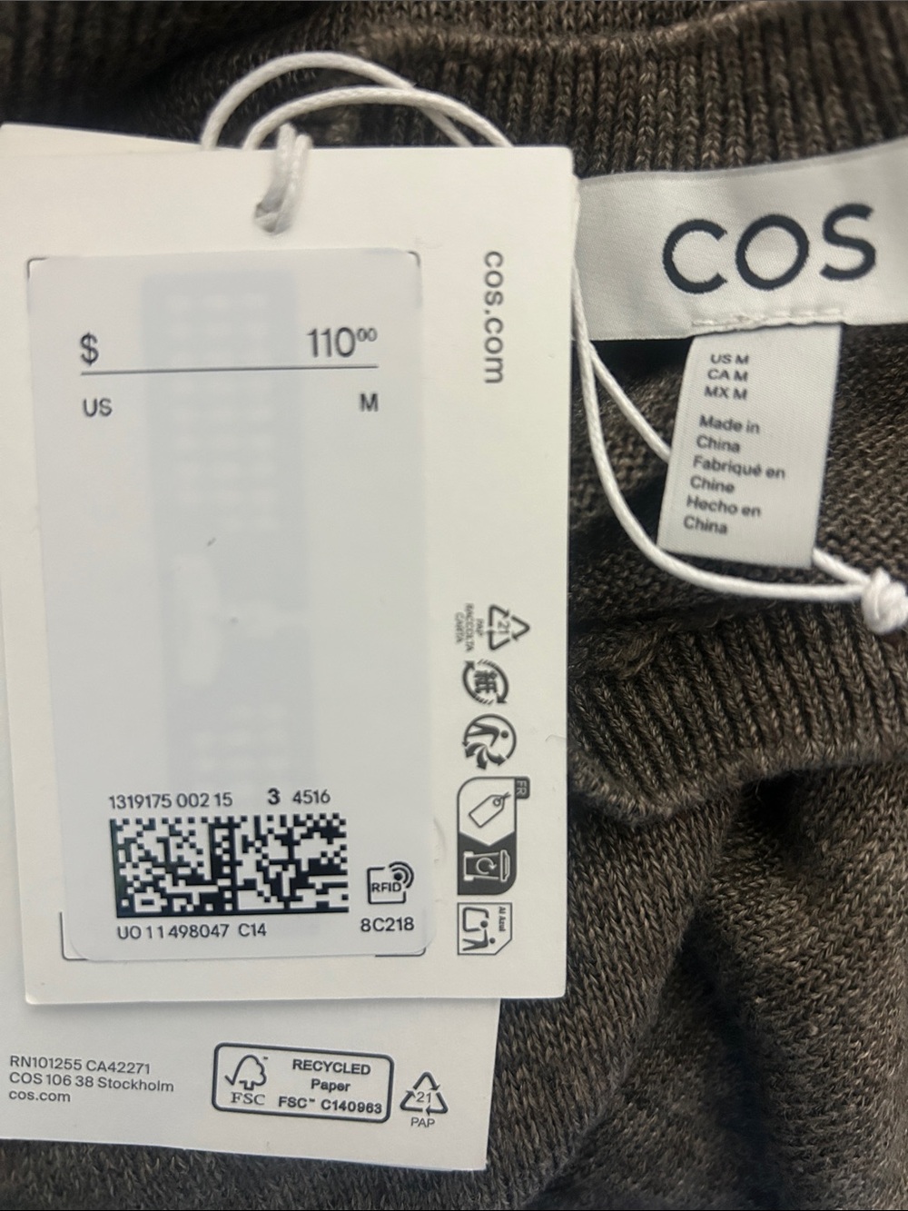 NWT (size M) COS KNITTED LINEN CREW-NECK SWEATER - Picture 6 of 6